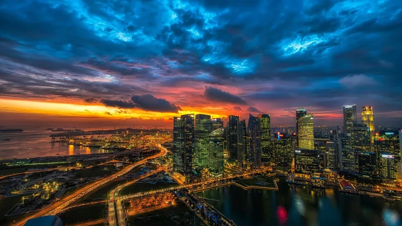 91免费城市日落航拍视频素材