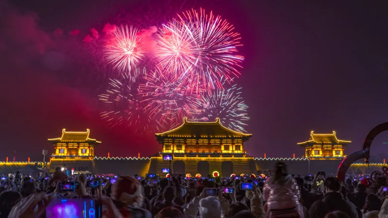 91免费春节烟花庆祝视频素材